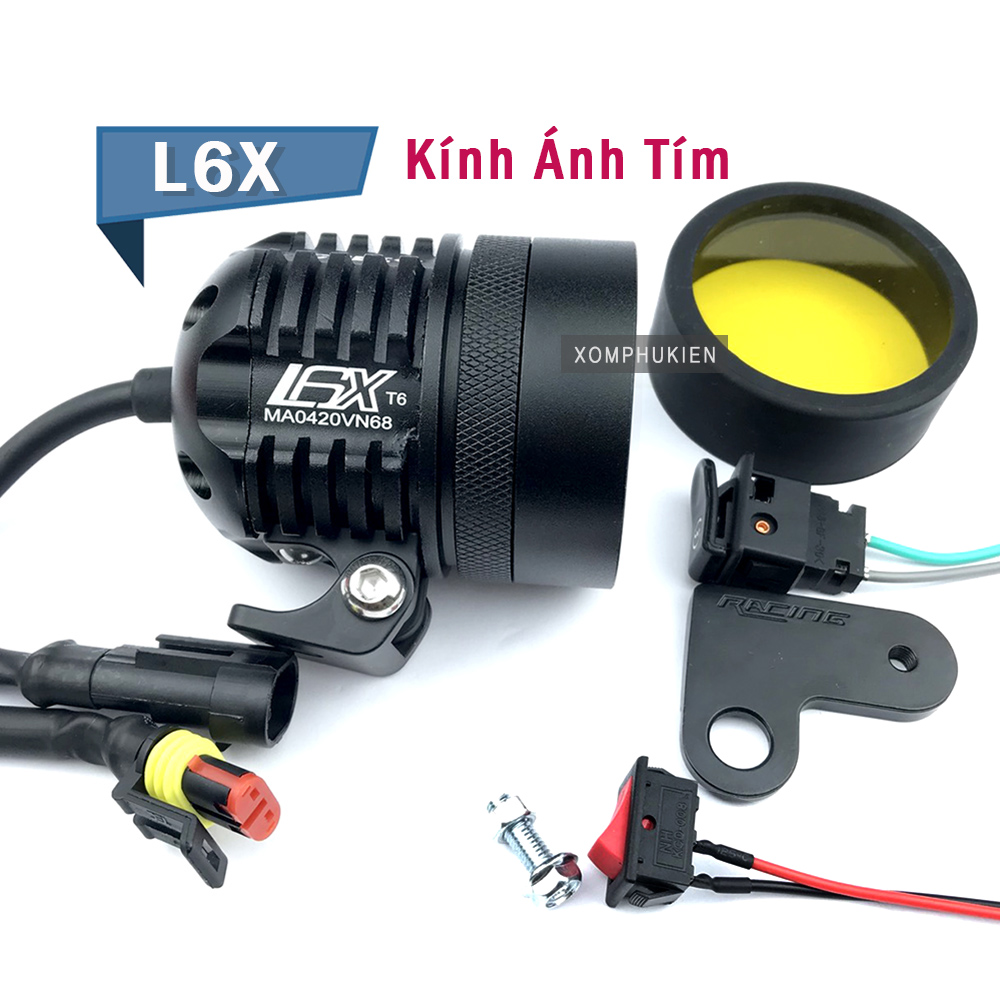 [HCM]Đèn Trợ Sáng L6X Kính Ánh Tím [ Kèm Full Phụ Kiện ]