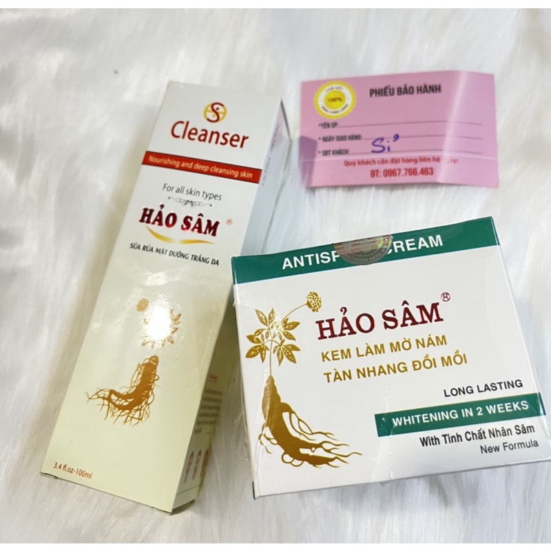 Combo Kem Hảo Sâm nám, tàn nhang 12g+ sữa rửa mặt 100ml