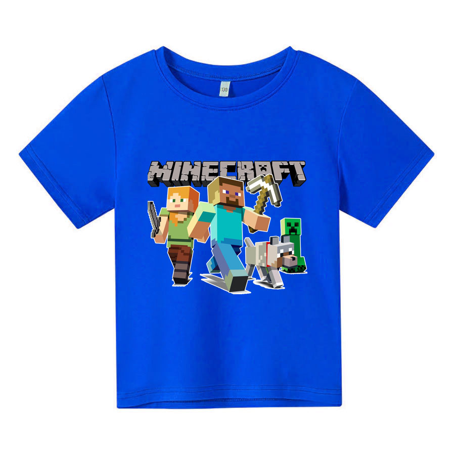 Áo thun trẻ em minecfraf, 4 màu, có size người lớn, anam store