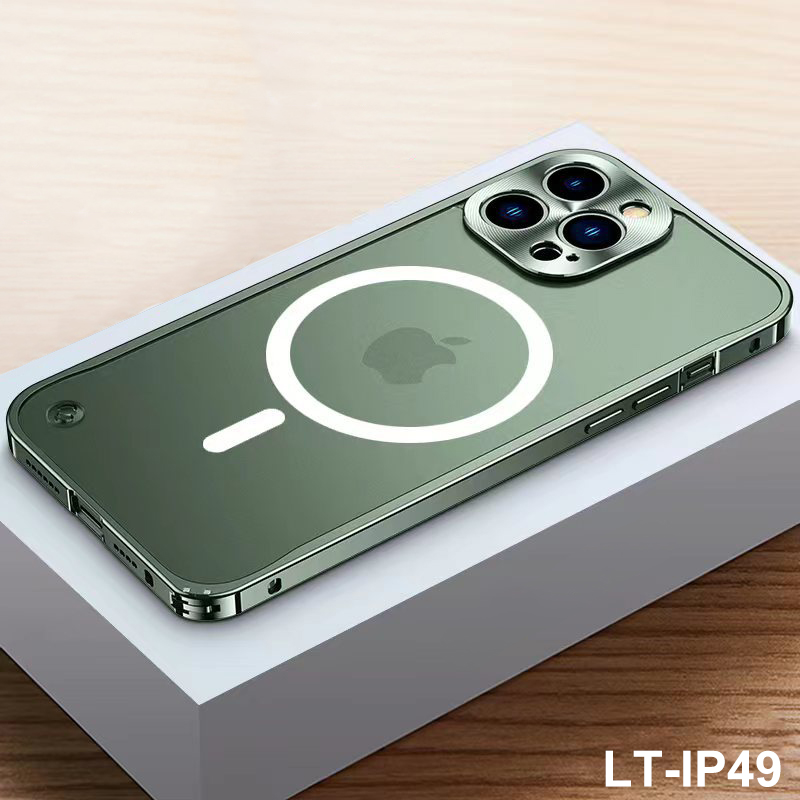 Ốp Điện Thoại KOLEAD IP49 Khung Kim Loại Từ Tính Trong Suốt Sạc Không Dây Cho iPhone 13/14 PROMAX - Ốp lưng mặt nhám chống bám vân tay, chống sốc - Thiết kế sang trọng phù hợp với điện thoại