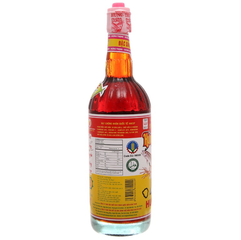 Nước mắm cá cơm Hưng Thịnh chai 750ml 40 độ đạm