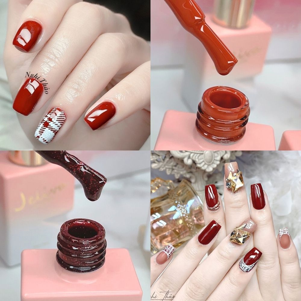 Sơn gel đỏ, sơn móng tay gel Jeliva 15ml