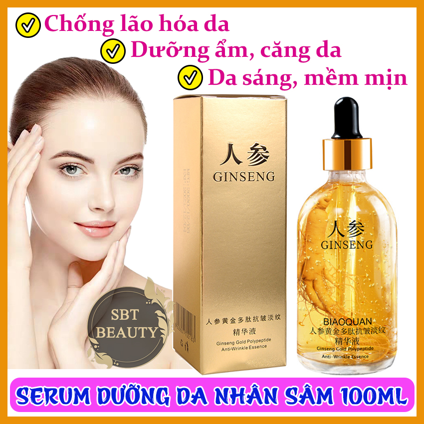 [NHÂN SÂM] Serum Dưỡng Da, Phục Hồi Da Nhân Sâm BIAOQUAN Ginseng Gold Polypeptide 100ml – Sản Sinh Collagen Giúp Da Săn Chắc Và Đàn Hồi