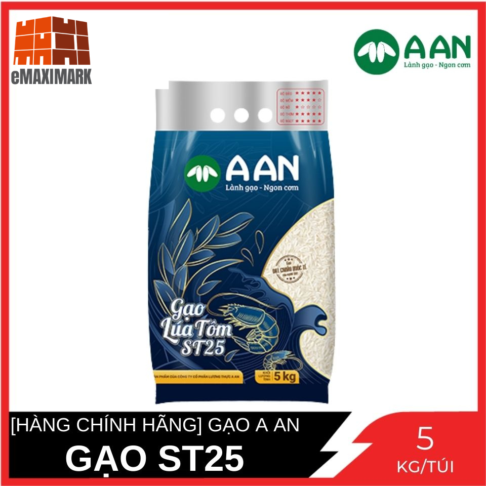 Gạo thơm st25 cao cấp lúa tôm bán hữu cơ a an túi 5 kg