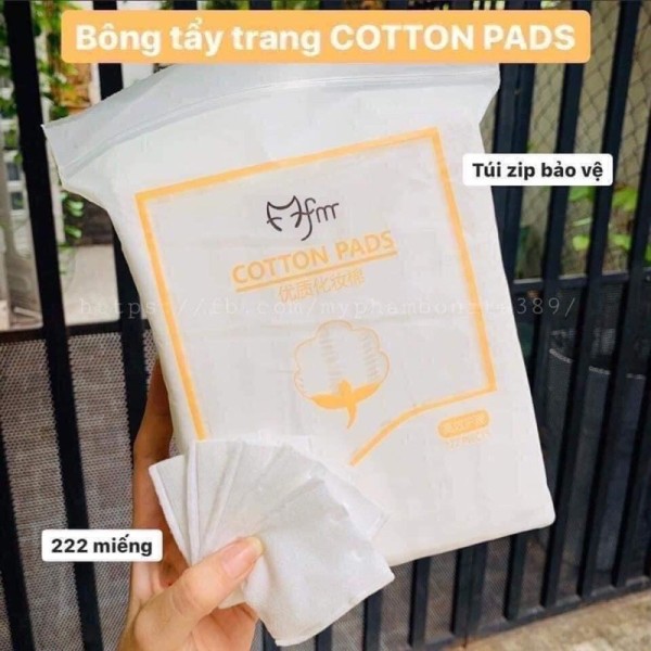 HÀNG MỚI VỀ Bông tẩy trang 222 miếng 3 lớp cotton Pads BTT222 nhập khẩu