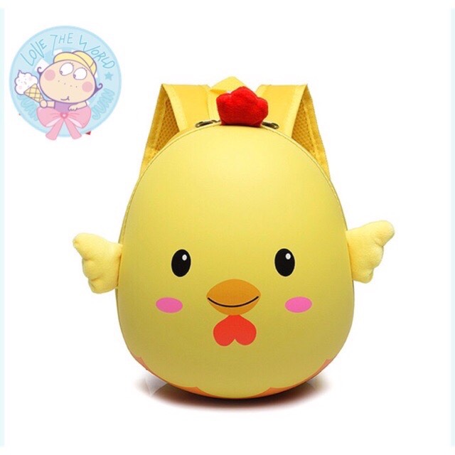 Balo Gà Con Hình Thú Ngộ Nghĩnh Cho Bé, Balo Gà Vàng Mầm Non Cho Bé