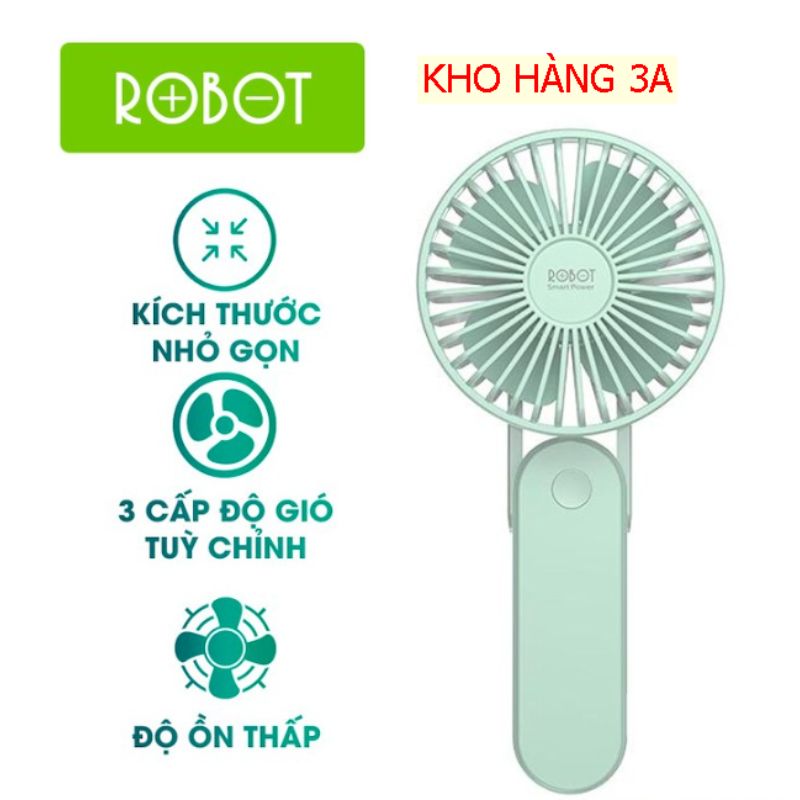 Quạt mini cầm tay power bank 2000mah 3 tốc độ gió -robot rt-bf11- bảo hành 12 tháng