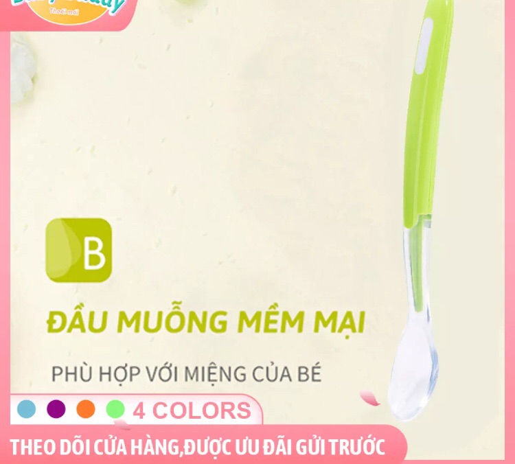 Sét 3 chiếc thìa ăn dặm silicon siêu mềm cho bé