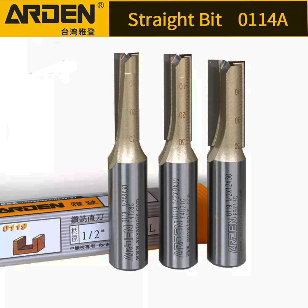 [HCM]Mũi phay gỗ thẳng ARDEN 1/2*12*30mm Cốt 12.7mm
