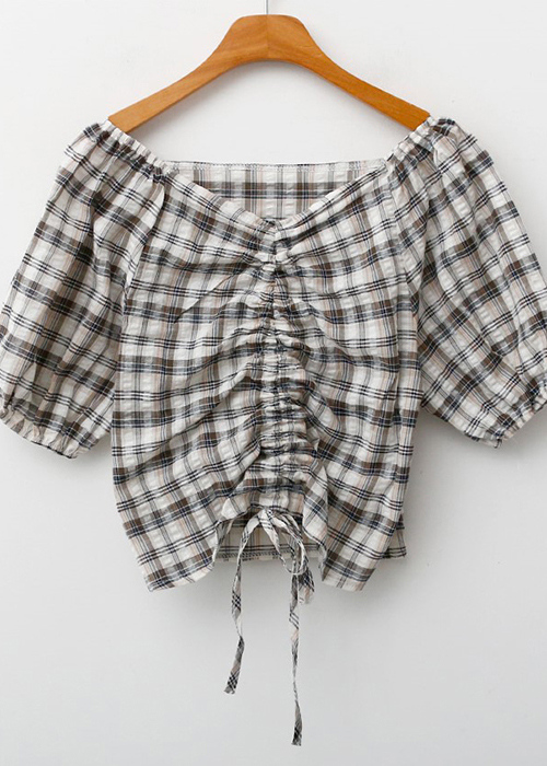 Áo Sơ Mi Trễ Vai Caro