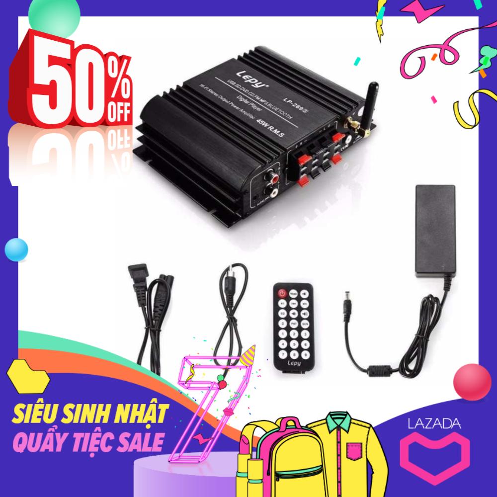 ÂM LY MINI LEPY LP- 269S Bluetooth Amplifier 4-channel HiFi Stereo Audio Support SD USB FM - Tặng code giảm giá