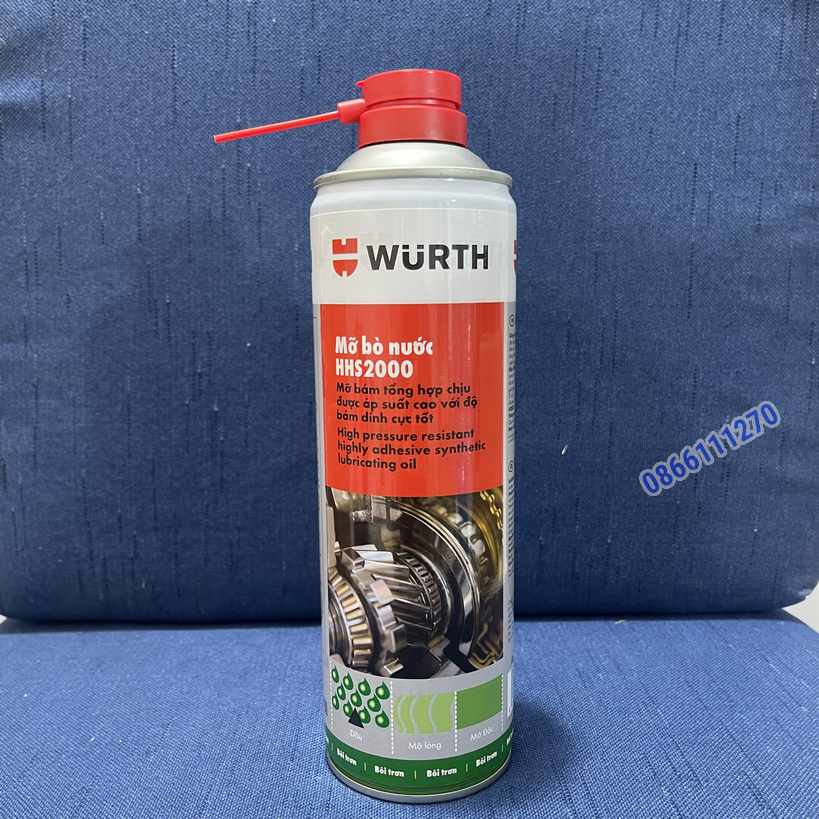 Mỡ bò nước Wurth HHS 2000 Adhesive lubricant 500ml