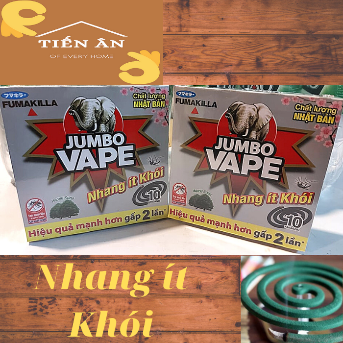 Combo 2 hộp ít khói nhang muỗi Jumbo VAPE K5 Cao cấp hương rừng