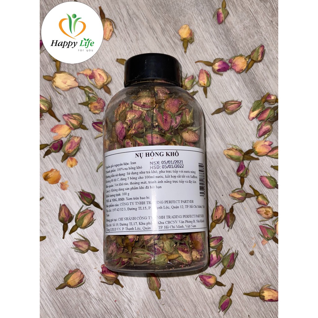 [HCM]TRÀ HOA HỒNG Lọ 100g (NỤ HỒNG KHÔ) - Nhập Khẩu Từ Iran