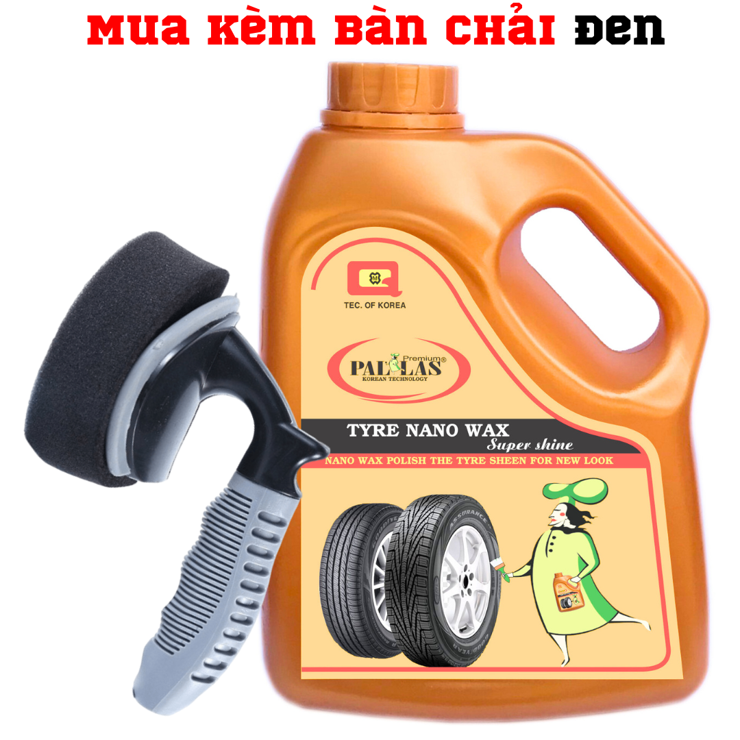 Dung dịch đánh bóng vỏ xe đánh bóng lốp xe polish wax pallas 1.5 lít tặng mút
