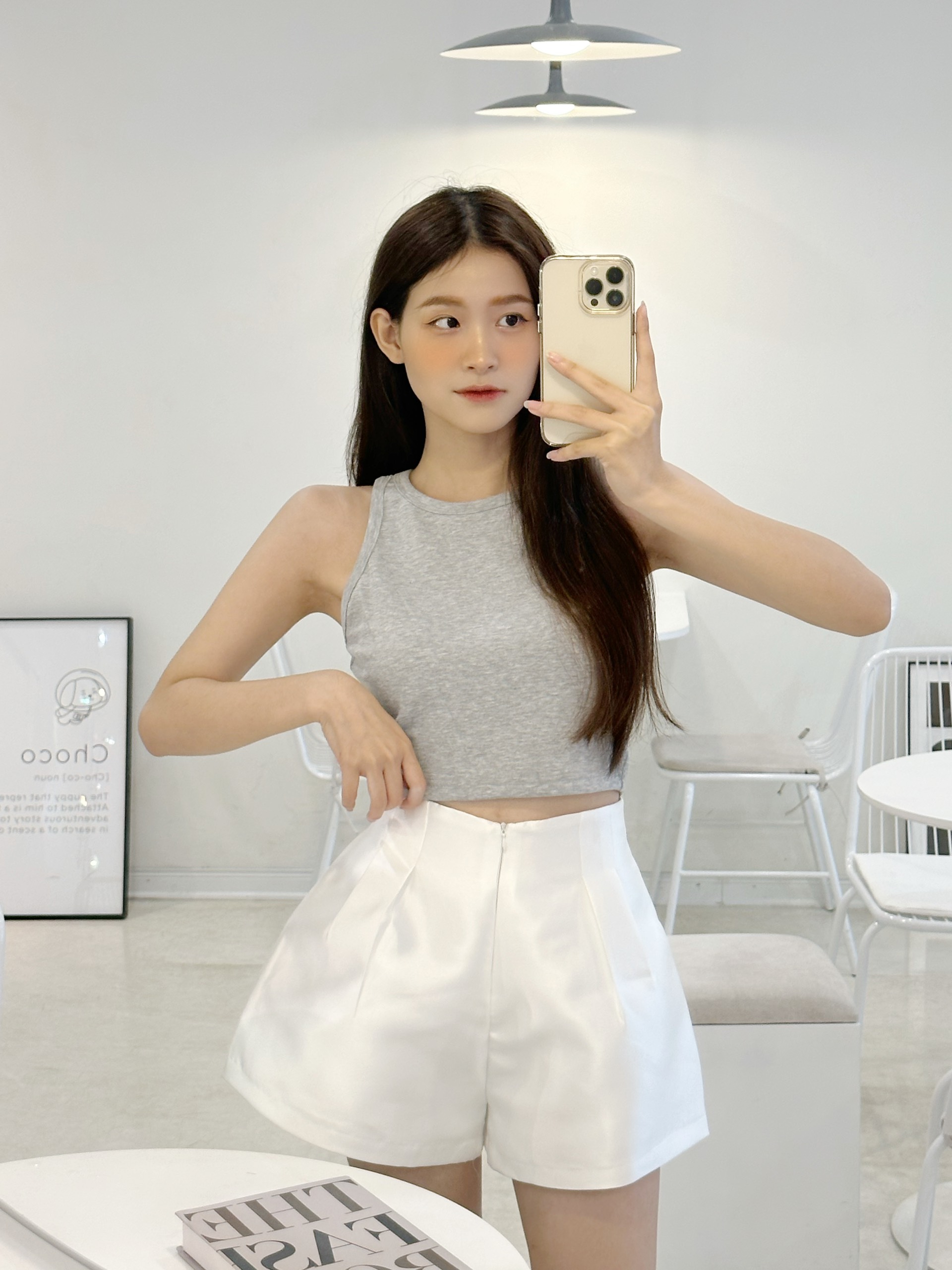 YU CHERRY | Áo ba lỗ croptop không xù lông Basic Tank Top YA441