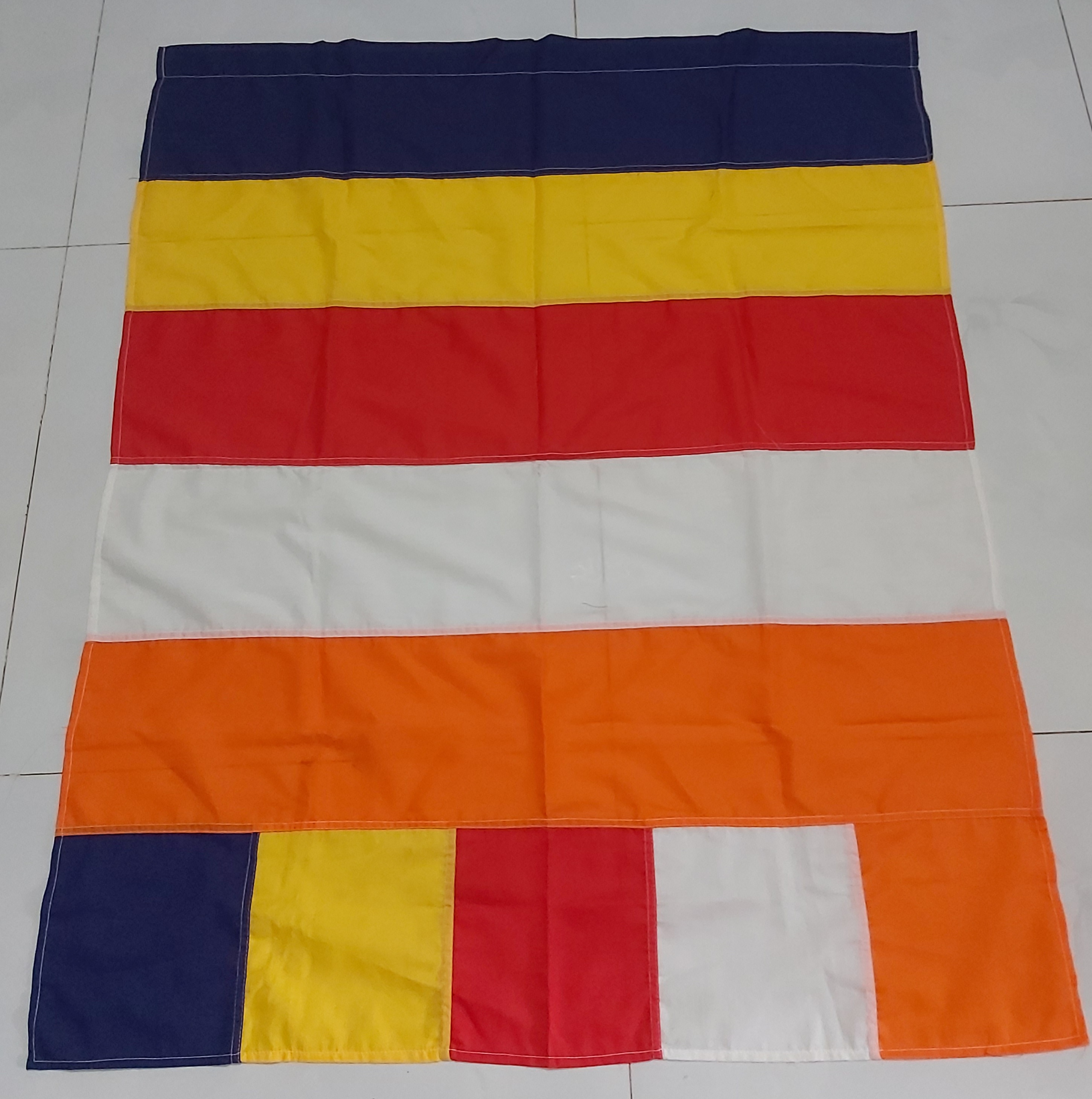 Cờ Phật giáo size 60x80 ( vải kate)