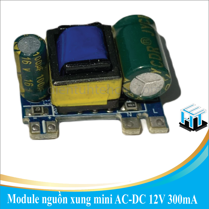 Module nguồn xung mini AC-DC 12V 300mA nhỏ gọn cắm PCB