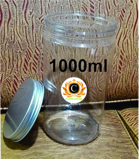 20 HỦ NHỰA PET NẮP BẠC 1000ML