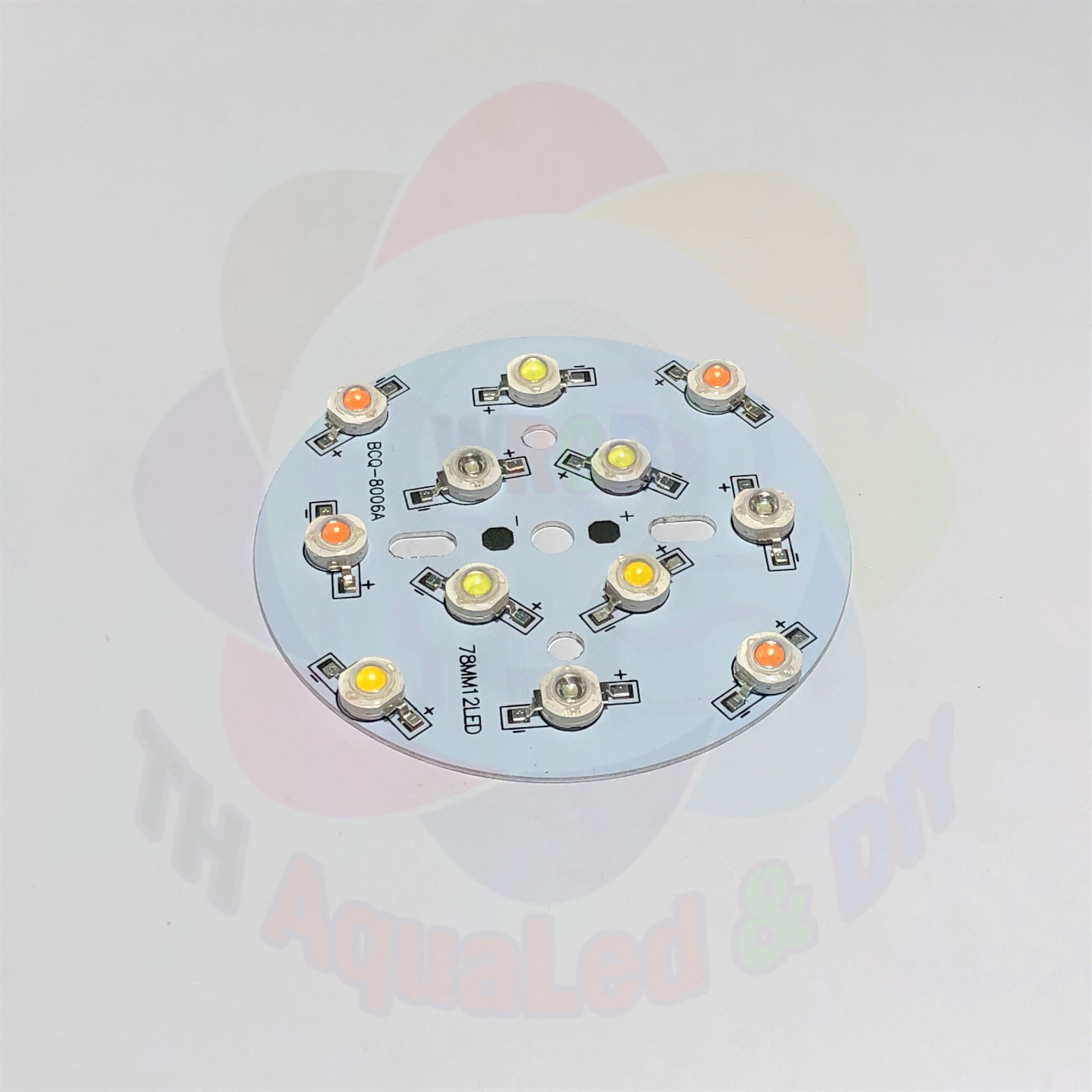 Mạch LED tròn 12 chip 78mm đế mạch 12 led nối tiếp sử dụng led luxeon mạch chuẩn dày tối ưu hóa điện năng và công suất