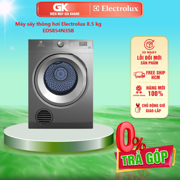 Máy sấy thông hơi electrolux 8.5 kg eds854n3sb mới 2022 - giao toàn quốc - freeship hcm