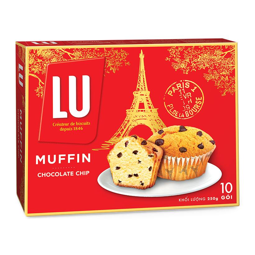 Bánh LU Muffin hạt socola hộp 250g (10 bánh)