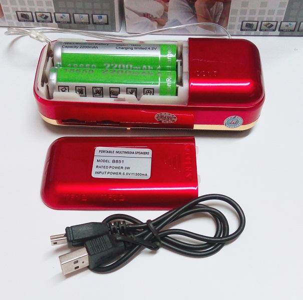 HOT TẶNG THẺ NHỚ 8GB MUA Đài BKK Nghe FM, Nghe Kinh Phật - B851 Hỗ Trợ 2 Khe Cắm Thẻ Nhớ, 2 Pin, 2 Loa Nghe To và Trong
