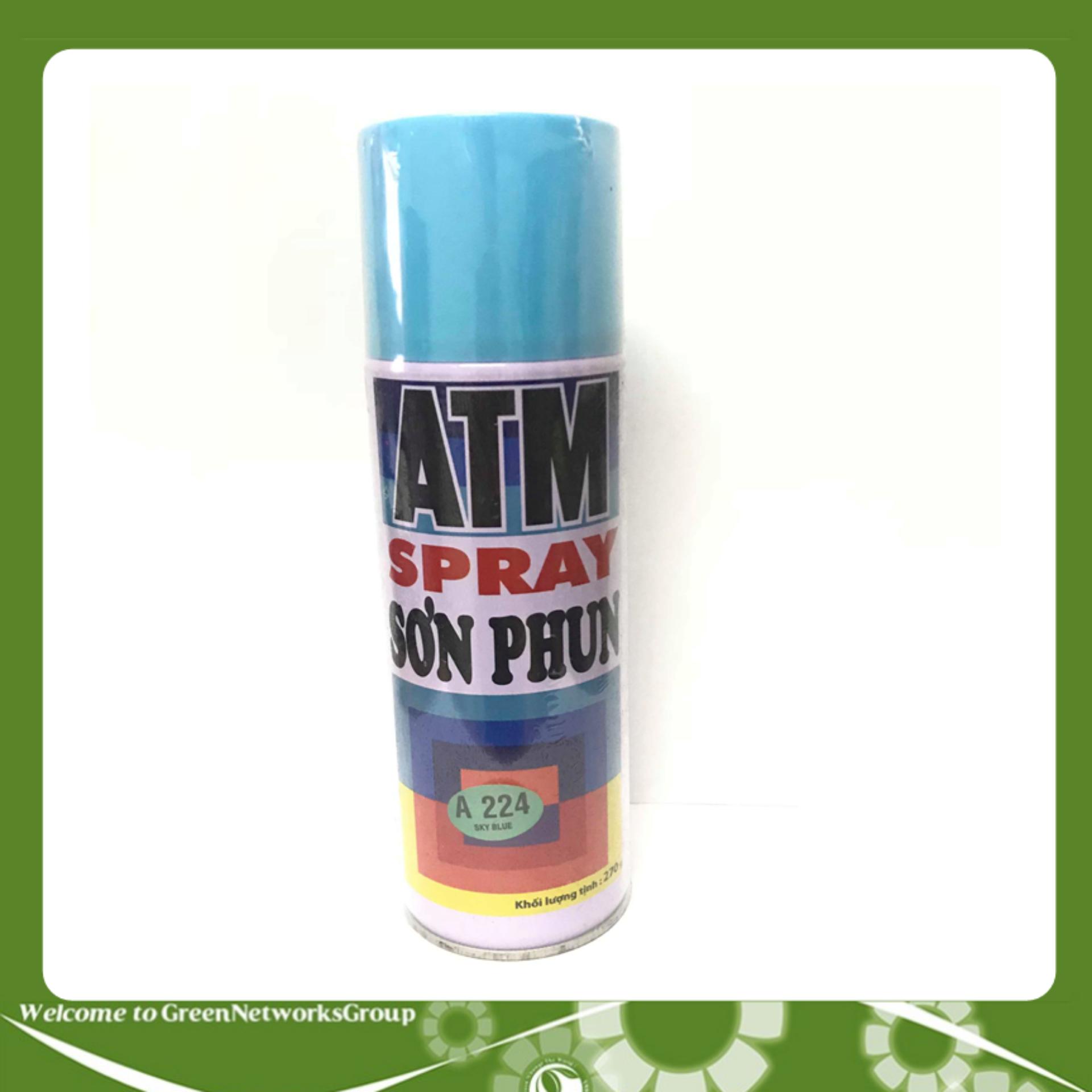 Bình sơn xịt kính A224 GreenNetworks (xanh da trời)
