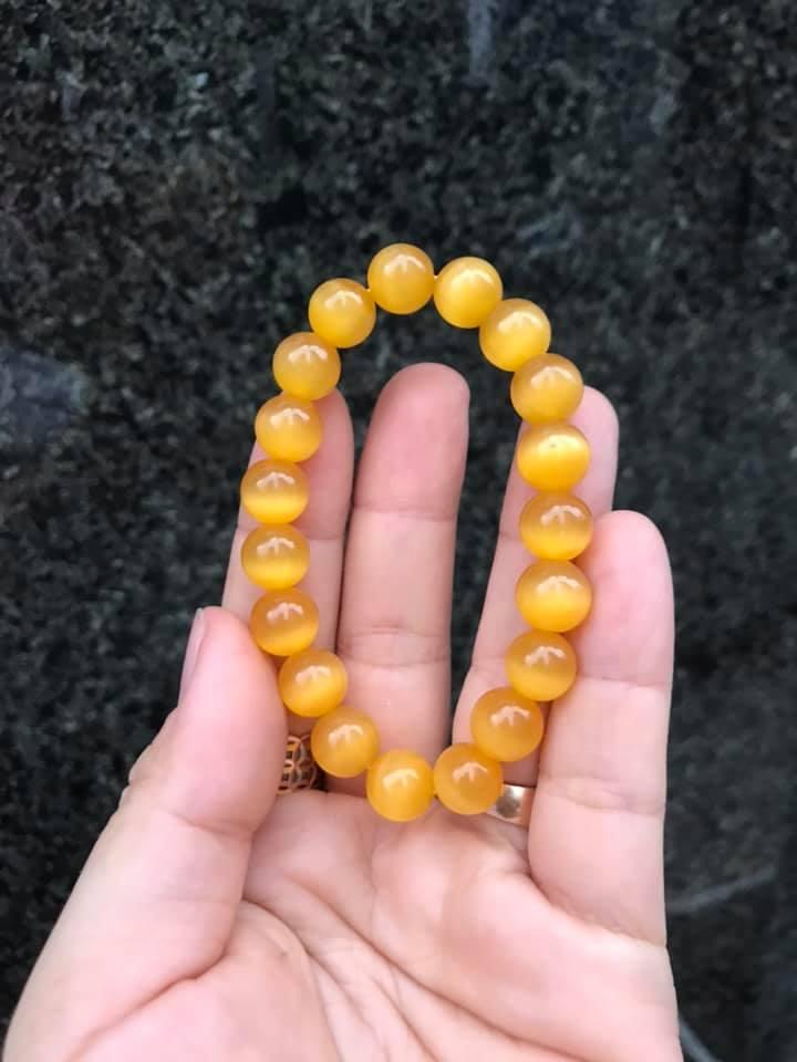 [HCM]VÒNG TAY ĐÁ MẮT MÈO  VÀNG đủ size