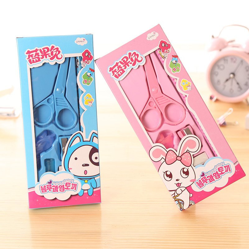Bộ dụng cụ học tập 6 món cho bé, đồ dùng học tập an toàn siêu cute