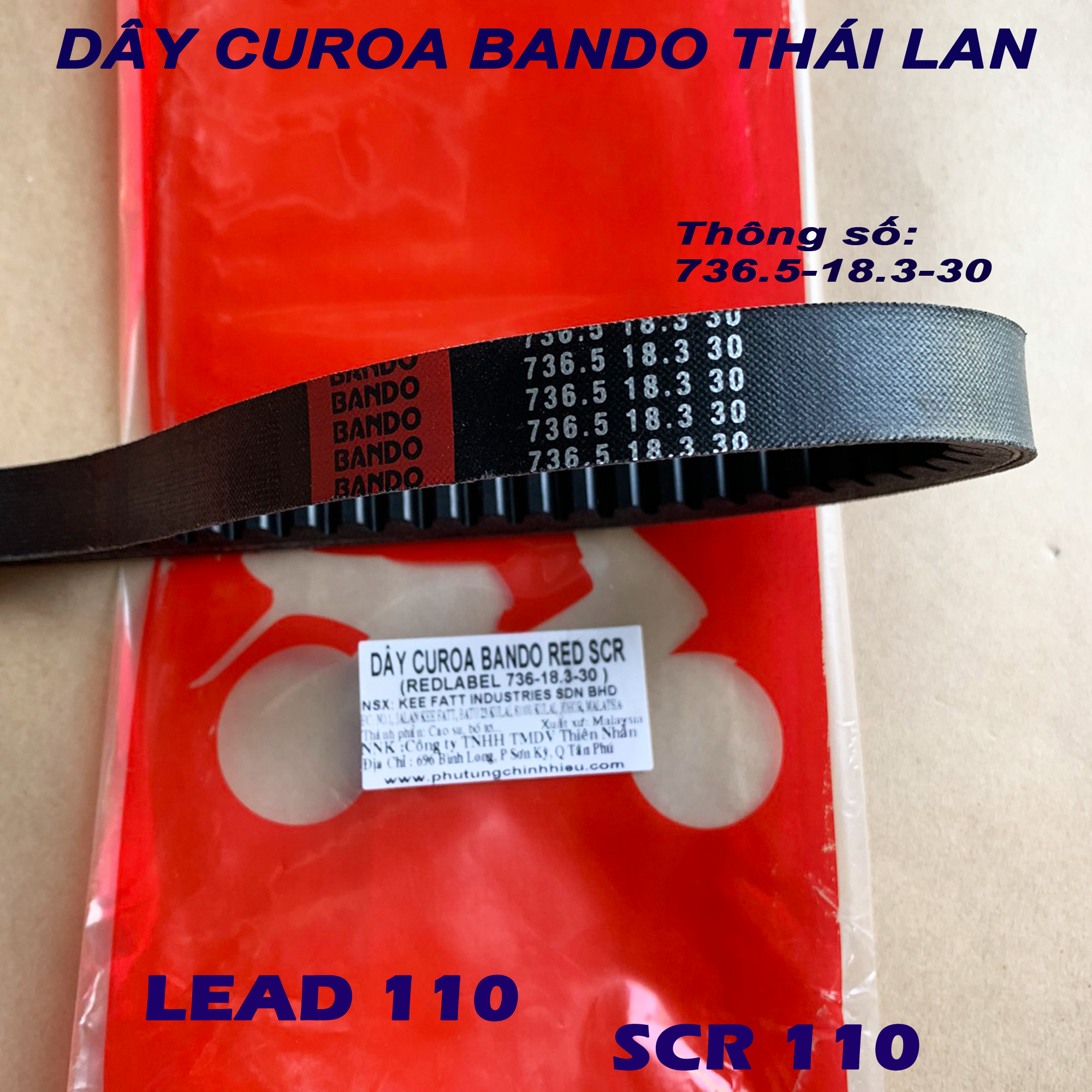 Dây curoa Lead 110 SCR 110 - Thái Lan