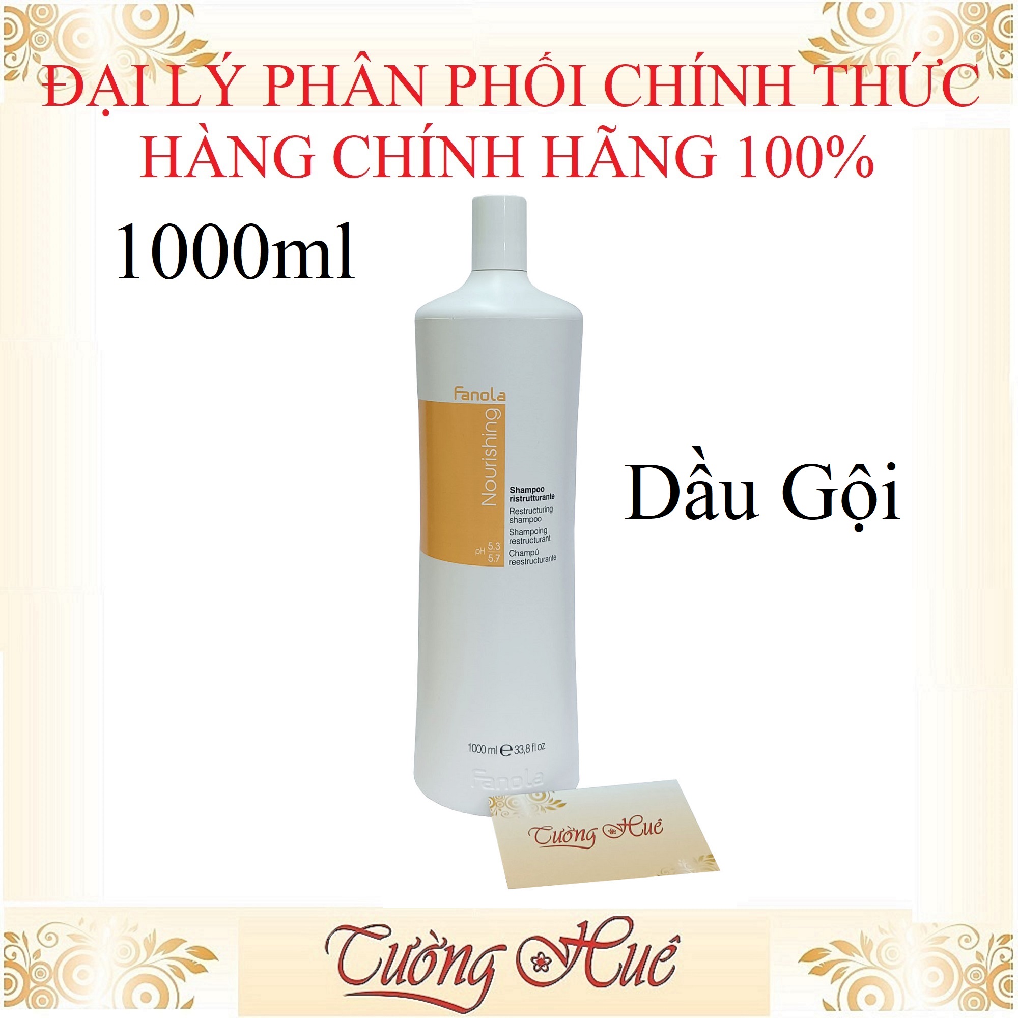 Dầu gội Fanola Phục hồi Tóc Nutri Care Shampoo - 1000ml ( Vàng )