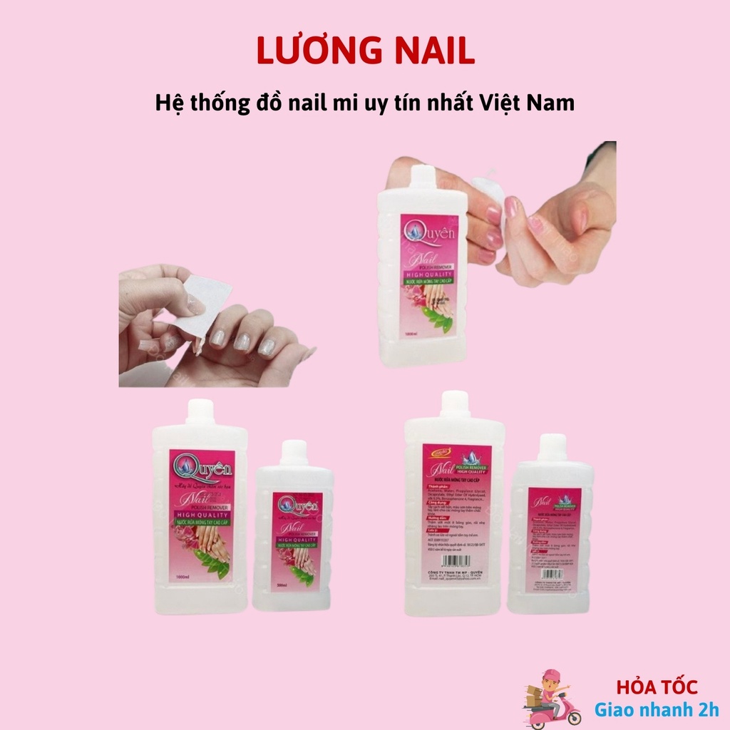 Aceton nước rửa móng tay phá móng gel chai 500ml
