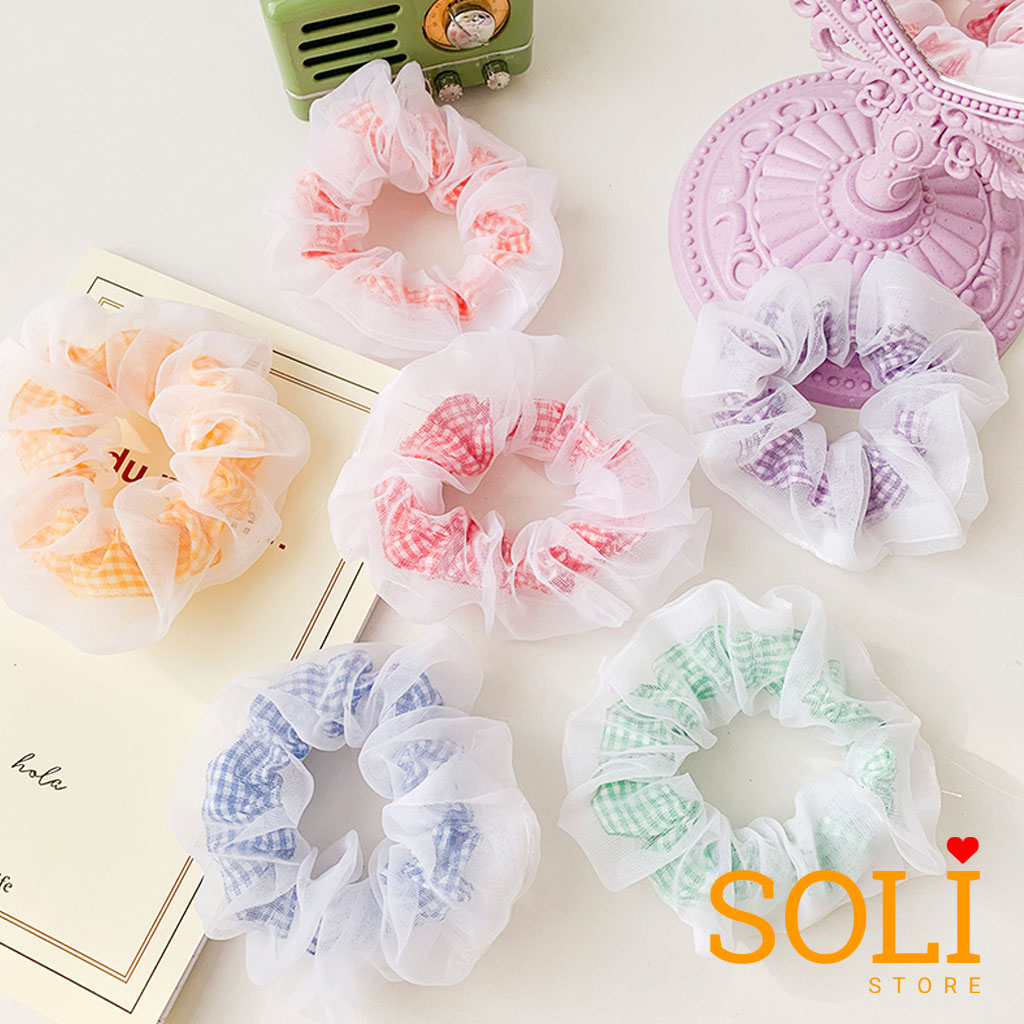 Cột tóc vải Scrunchies Caro mây CT60