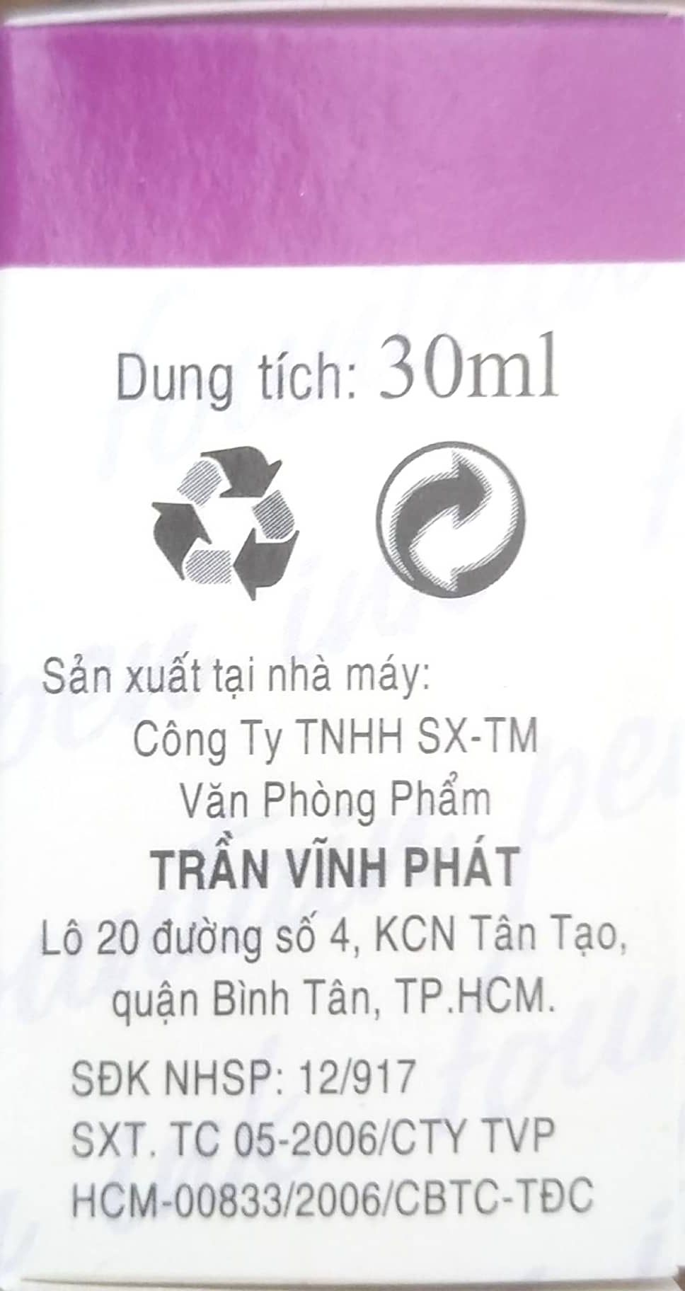 Mực  viết bút  máy Queen(màu tím, phổ biến cho học sinh cấp 1)
