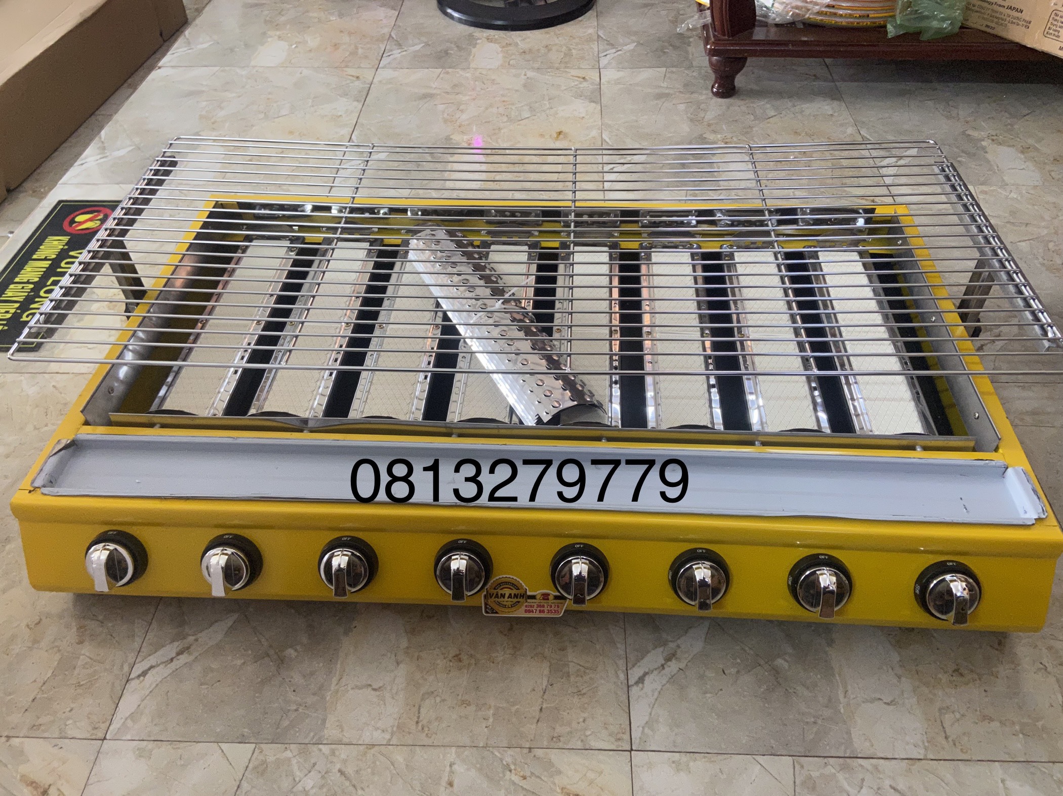 Bếp nướng gas BBQ 8 họng dài cao cấp