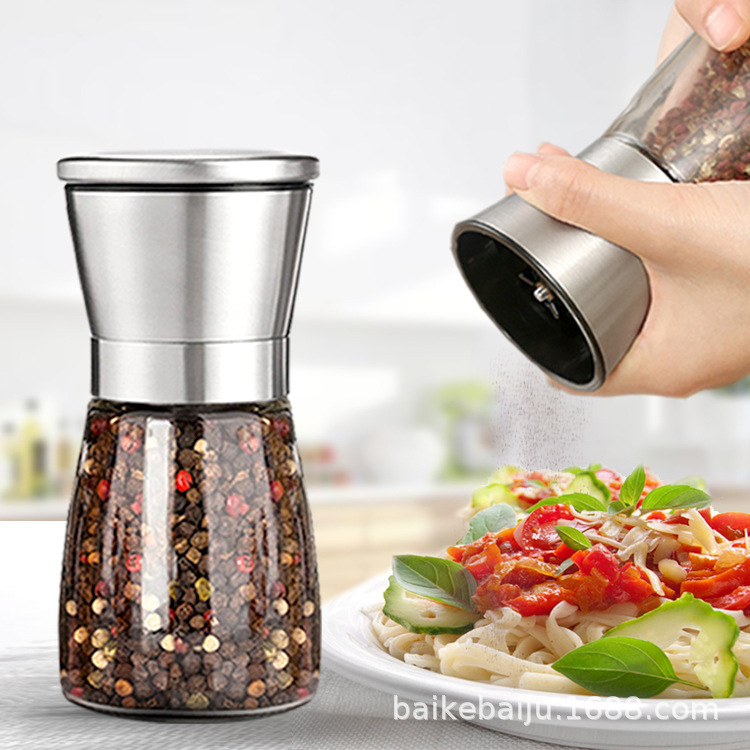 Lọ Xay Tiêu Thủy Tinh Dụng Cụ Xay Tiêu Mini