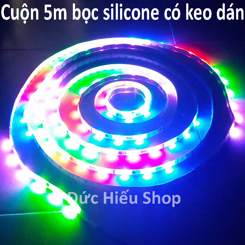 [ Bọc silicone chống nước ] Đèn LED dây 12V - 5M có keo dán phong cách tiktok trang trí phòng ngủ