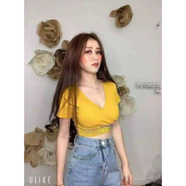 [HCM]Áo croptop đính cườm