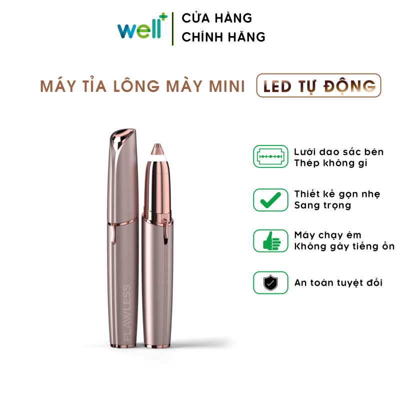 Máy Tỉa Lông Mày Mini Sạc Điện Đa Năng Sắc Bén Kèm Đèn Led