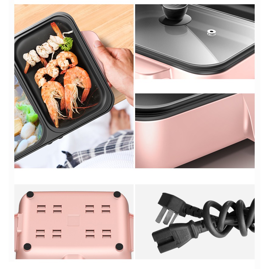 [HCM]Bếp điện lẩu nướng 2 ngăn mini