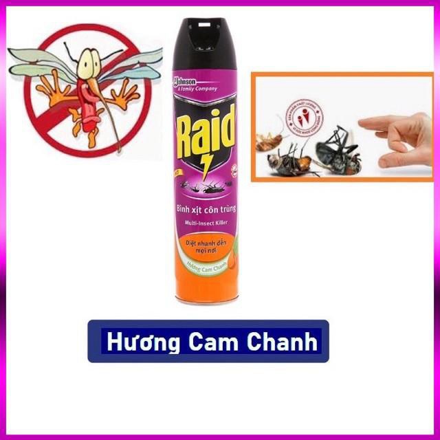 Xịt Côn Trùng Raid Hương Cam Chanh (600ml)