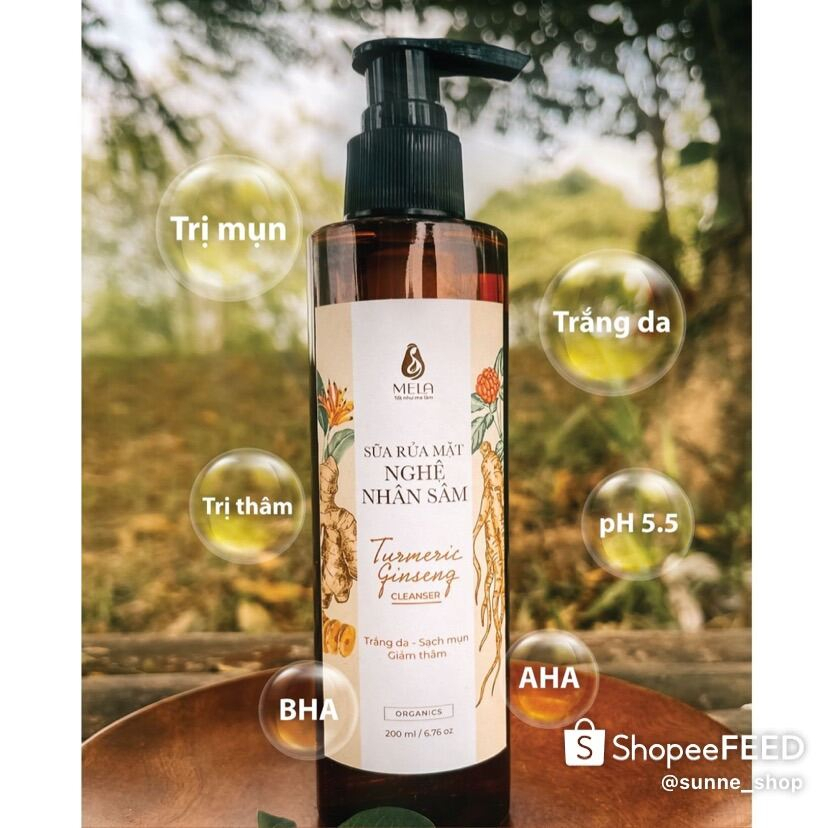 Sữa rửa mặt nghệ nhân sâm Mela 200ml siêu hot