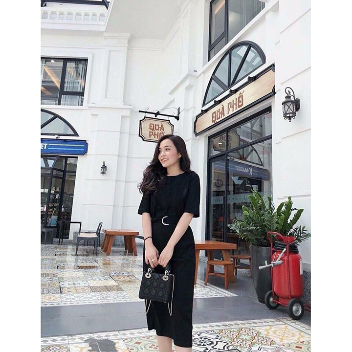 Đầm Suông Eo Thắt Dây Đơn Giản Dễ Thương