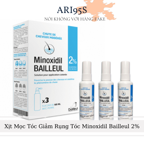 [Nội Địa Pháp] Xịt Mọc Tóc Giảm Rụng Tóc Minoxidil Bailleul 2%