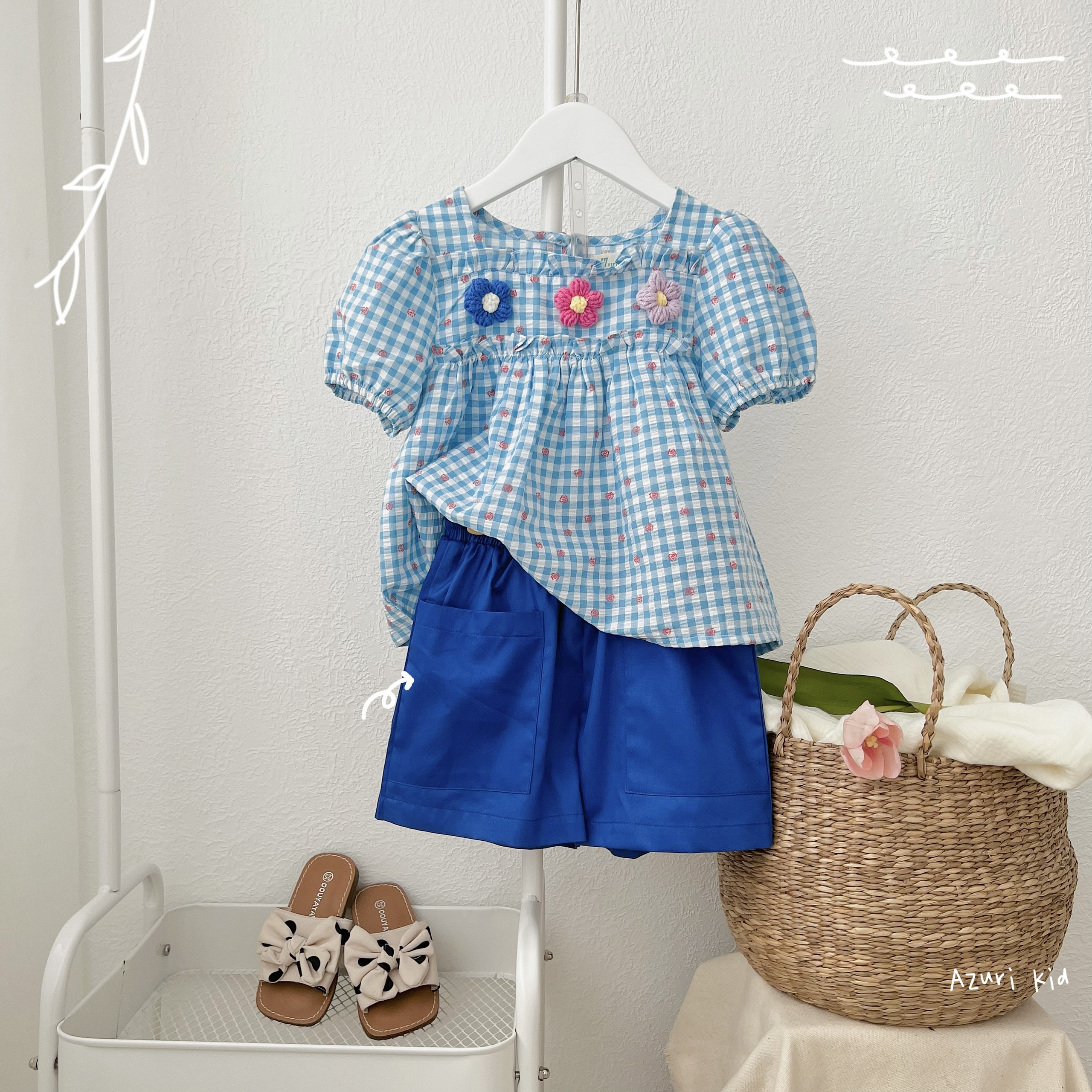 [SIZE NHÍ] SÉT BỘ BÈO BÉ GÁI CỔ ĐÍNH HOA LEN
