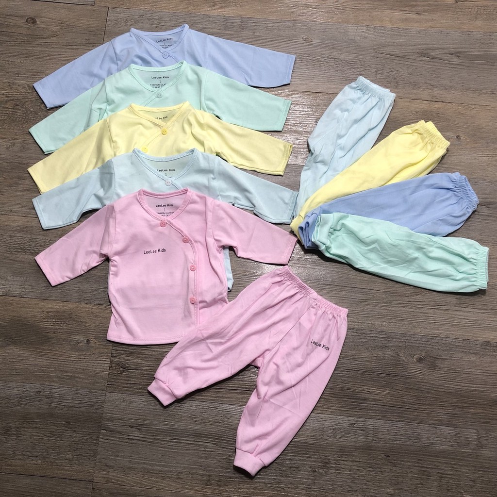 Bộ quần áo lee lee kids khuy chéo sơ sinh 3-8kg