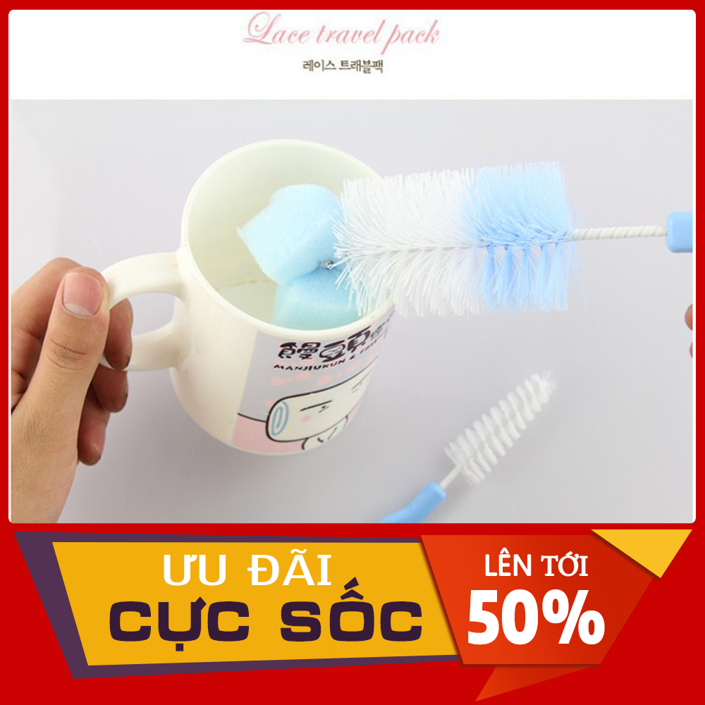 Bộ Cọ Rửa Bình Sữa - Núm Ti 2 Món Siêu Tiện Lợi
