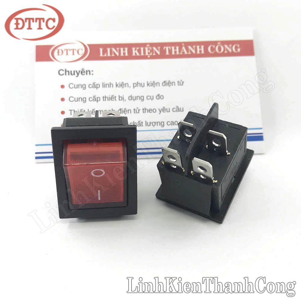 Công tắc kcd4 16a/250v 4pin 31x25mm đỏ