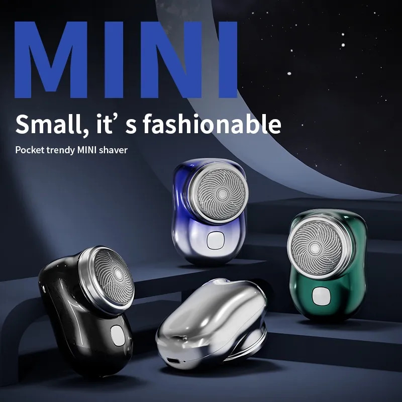 Máy cạo râu mini bỏ túi t05- máy cạo râu mini 6 lưỡi kép tự mài, dao cạo râu điện chống nước ipx7 nhỏ gọn bỏ túi